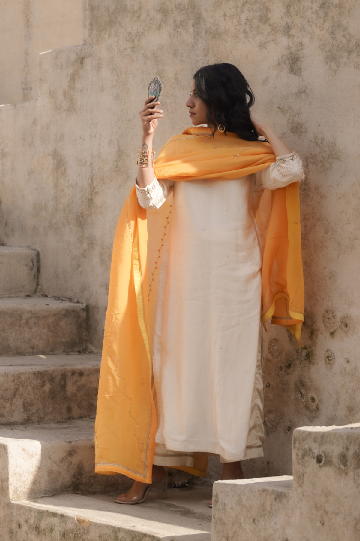Radha Kurta Set - Off White