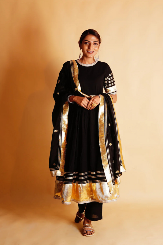 CHAMKEELI ANARKALI SET - BLACK