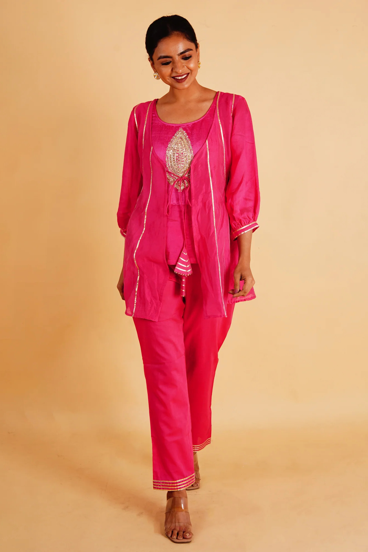 TILAK PEPLUM SET - PINK