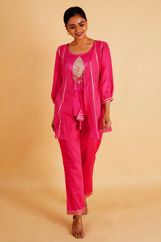 TILAK PEPLUM SET - PINK