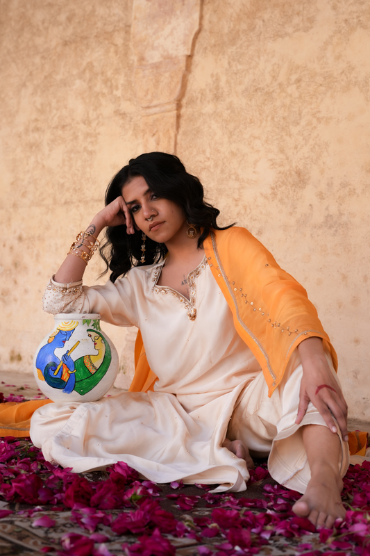Radha Kurta Set - Off White