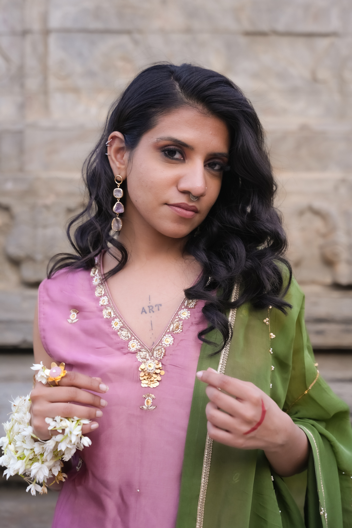Radha Sharara Set - Pink