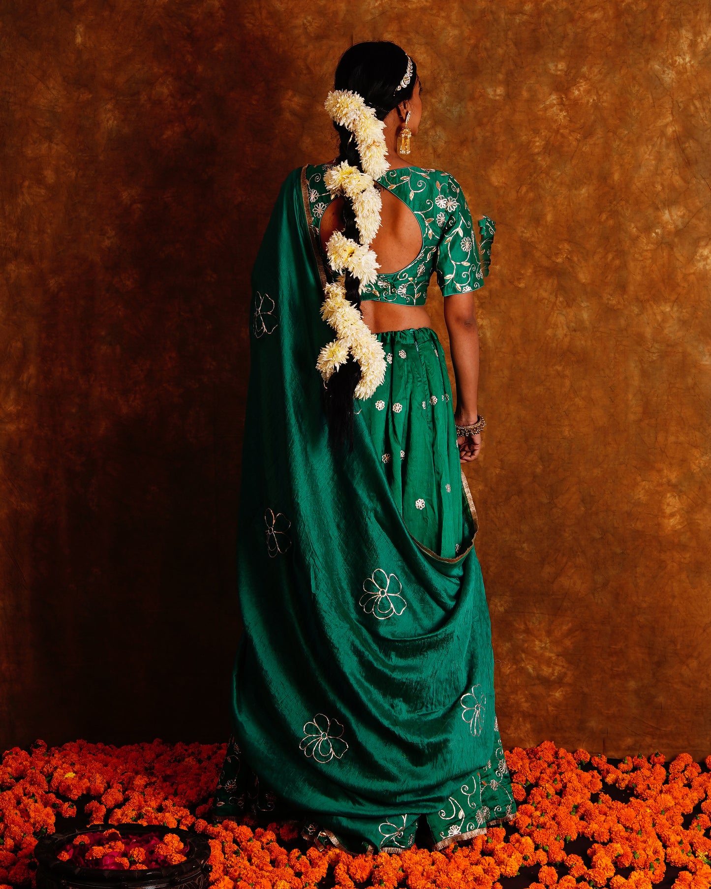 BAHAR LEHENGA SET - GREEN