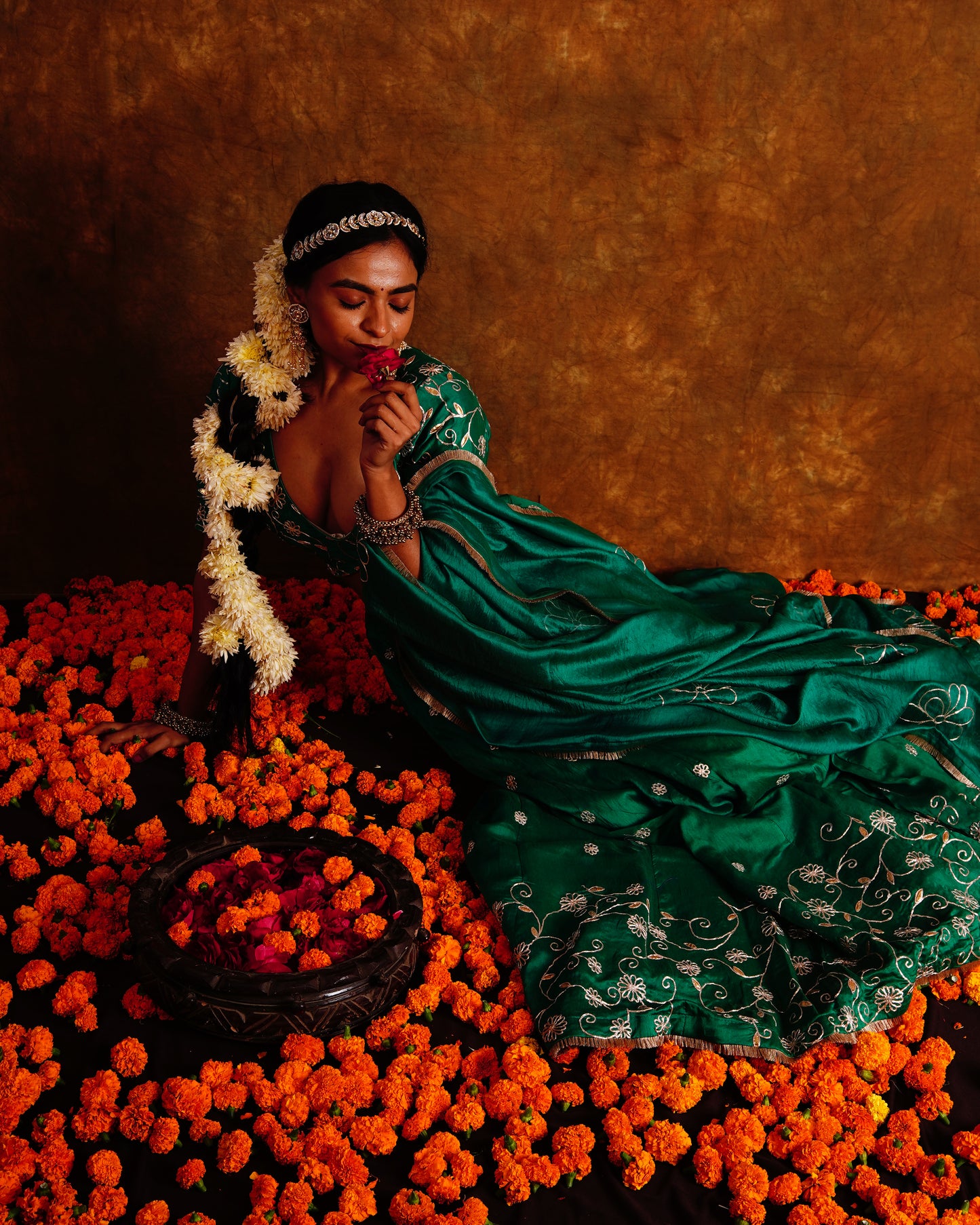 BAHAR LEHENGA SET - GREEN