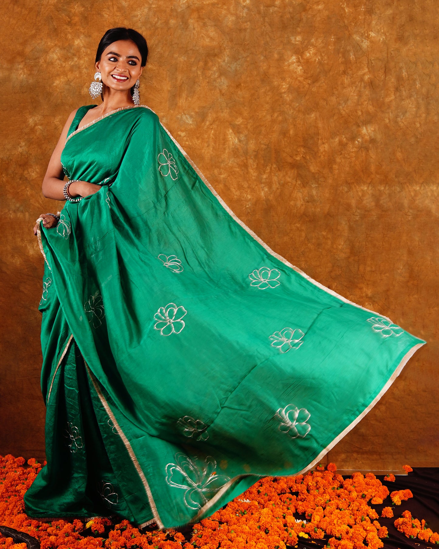 BAHAR BOOTI SAREE - GREEN