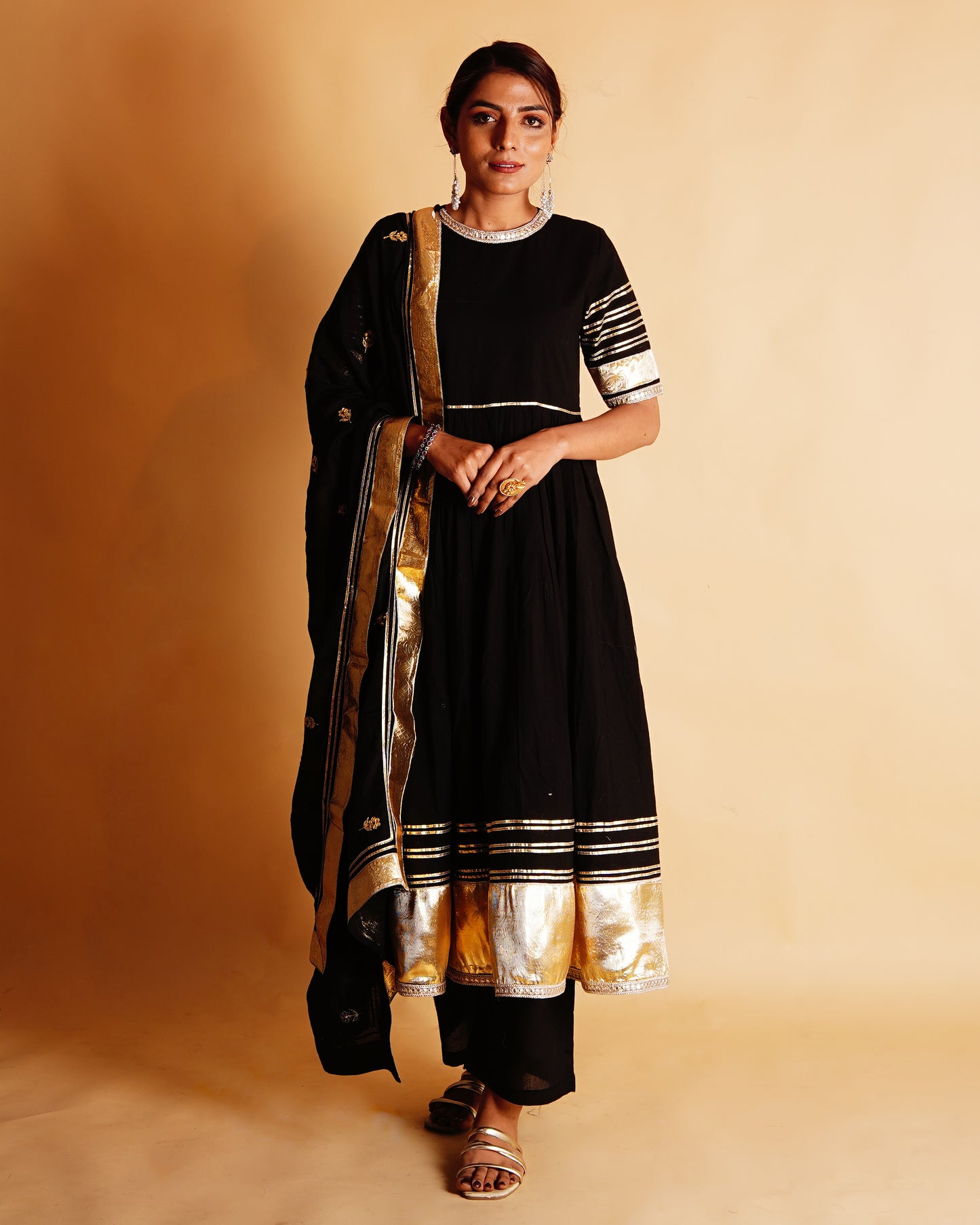 CHAMKEELI ANARKALI SET - BLACK