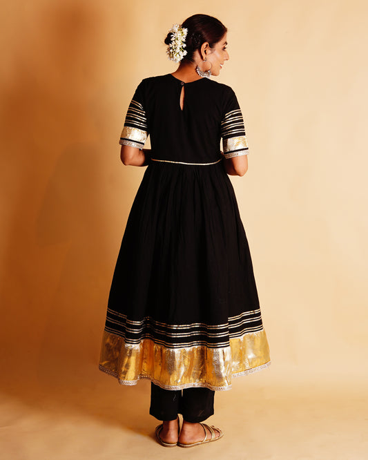 CHAMKEELI ANARKALI SET - BLACK