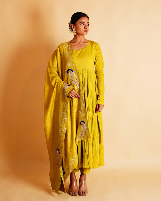 MOR ANARKALI SET - YELLOW