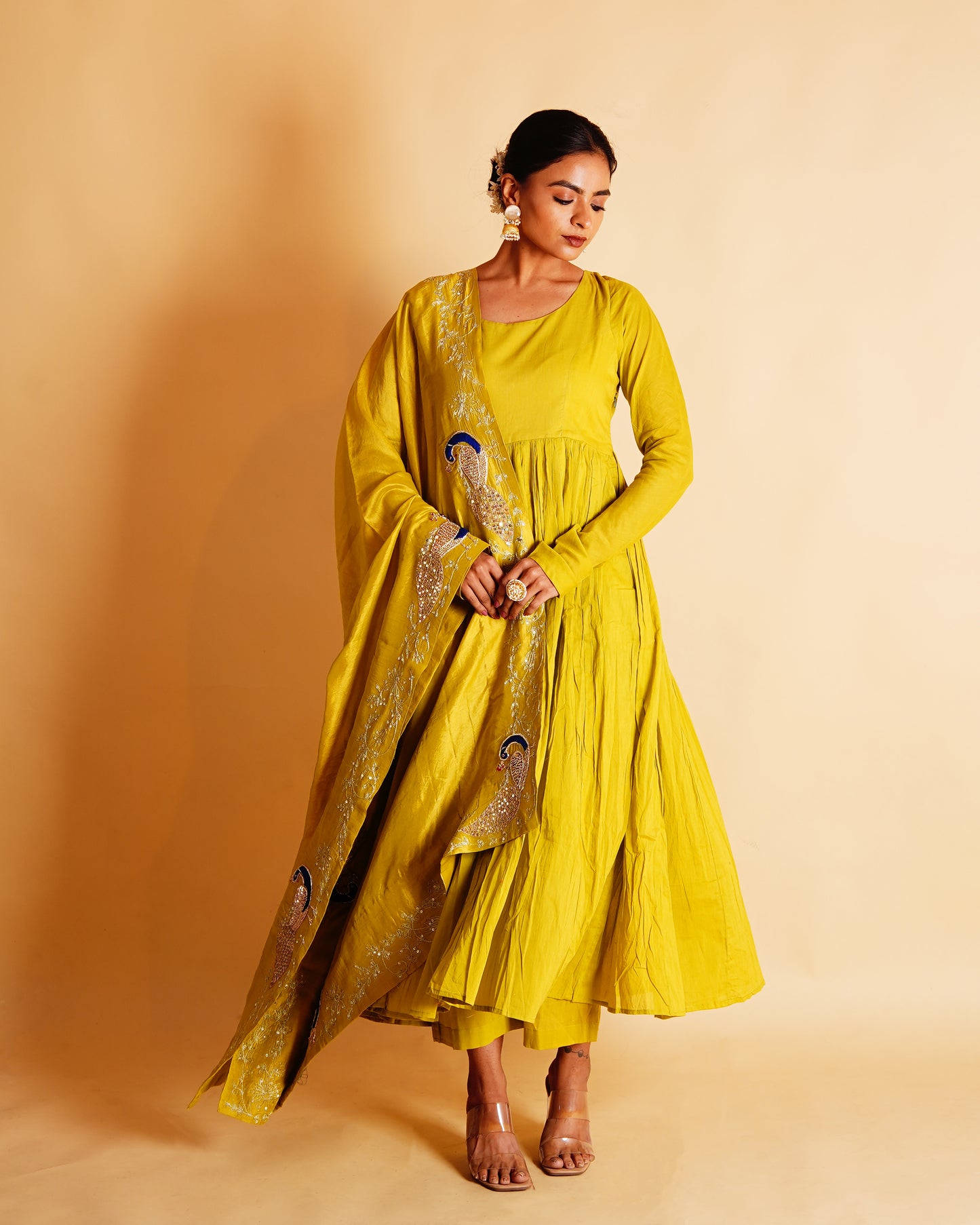 MOR ANARKALI SET - YELLOW