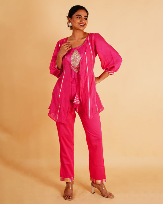 TILAK PEPLUM SET - PINK