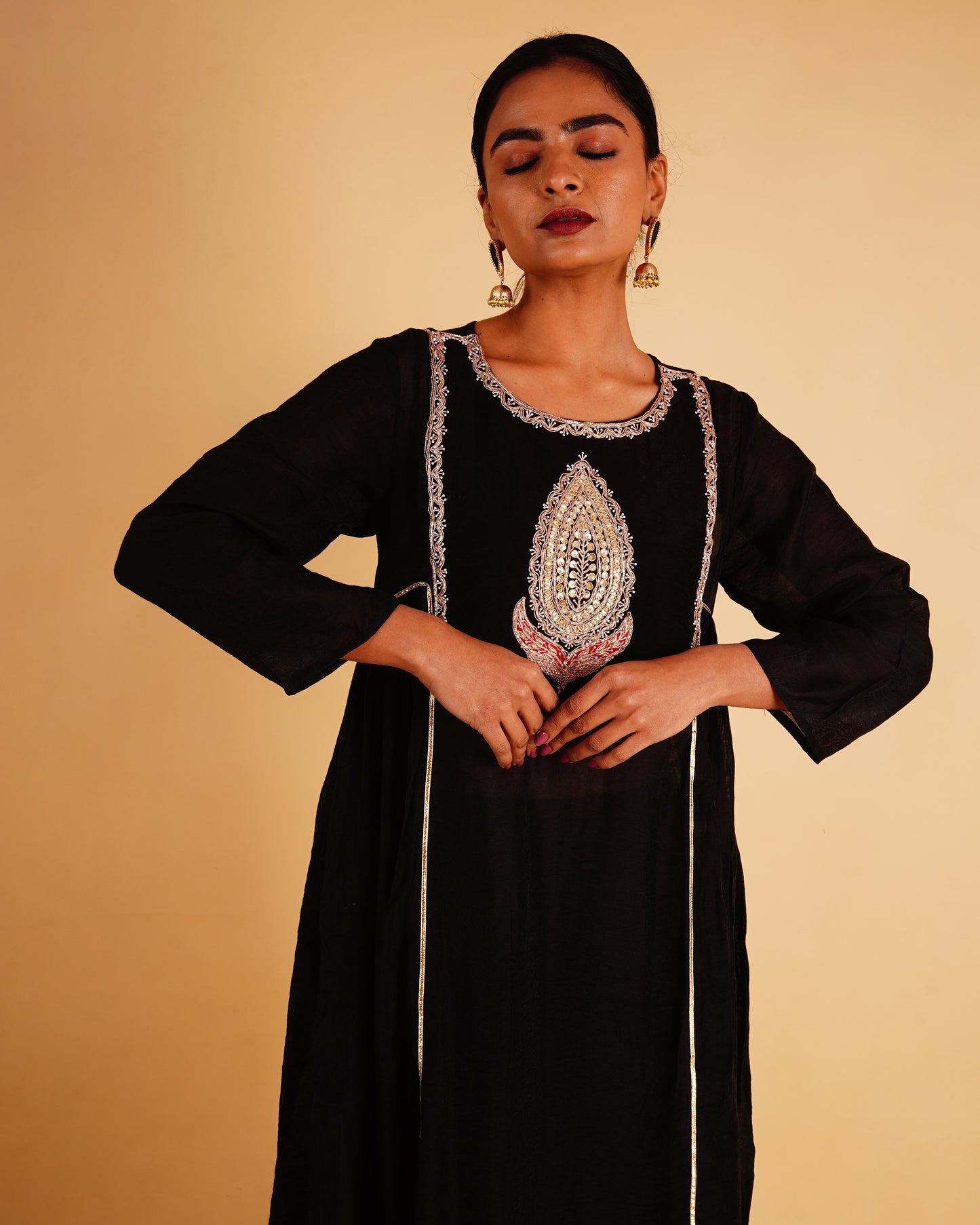 TILAK KURTI SET - BLACK