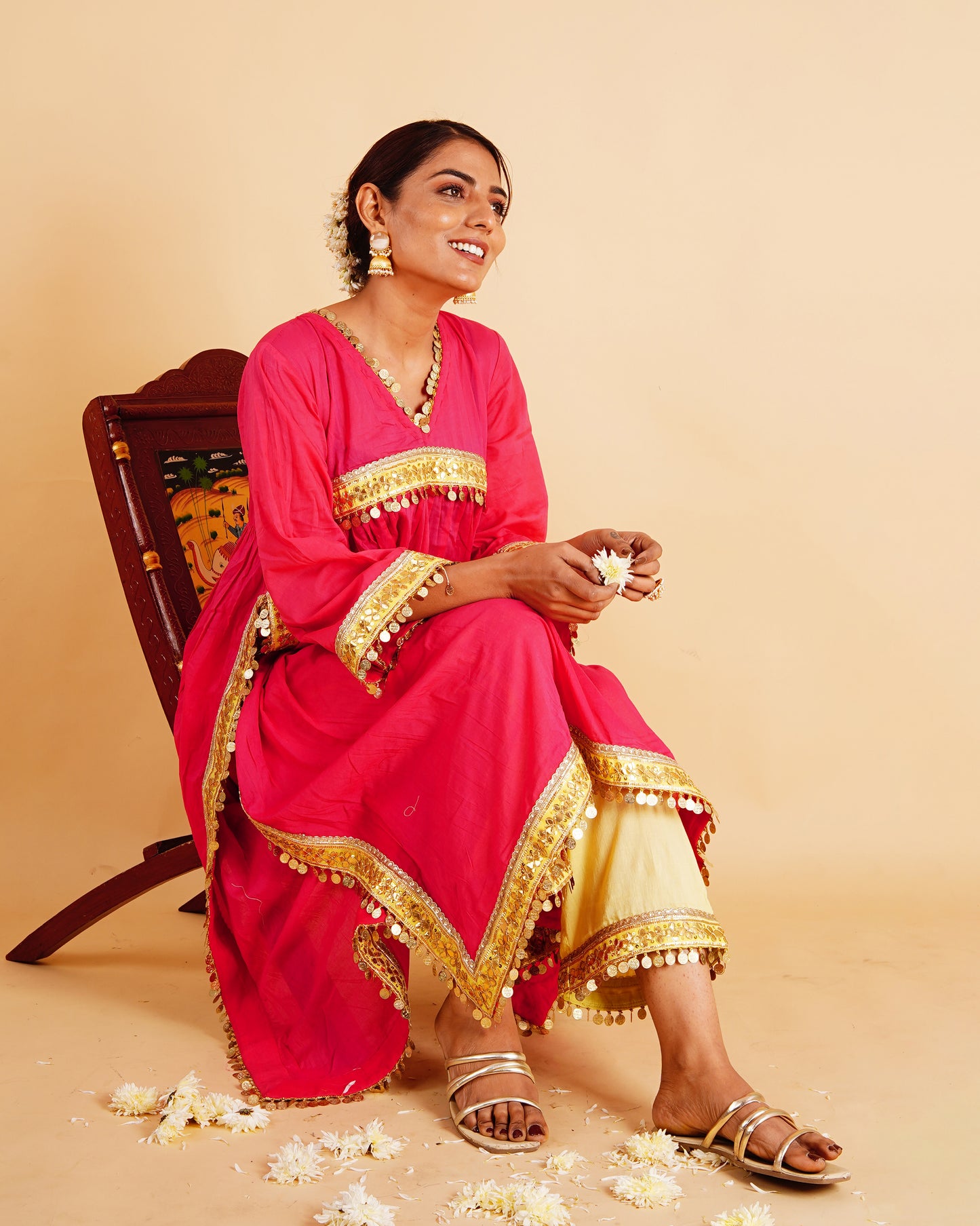 RANGOLI GULZAR KURTA SET - PINK