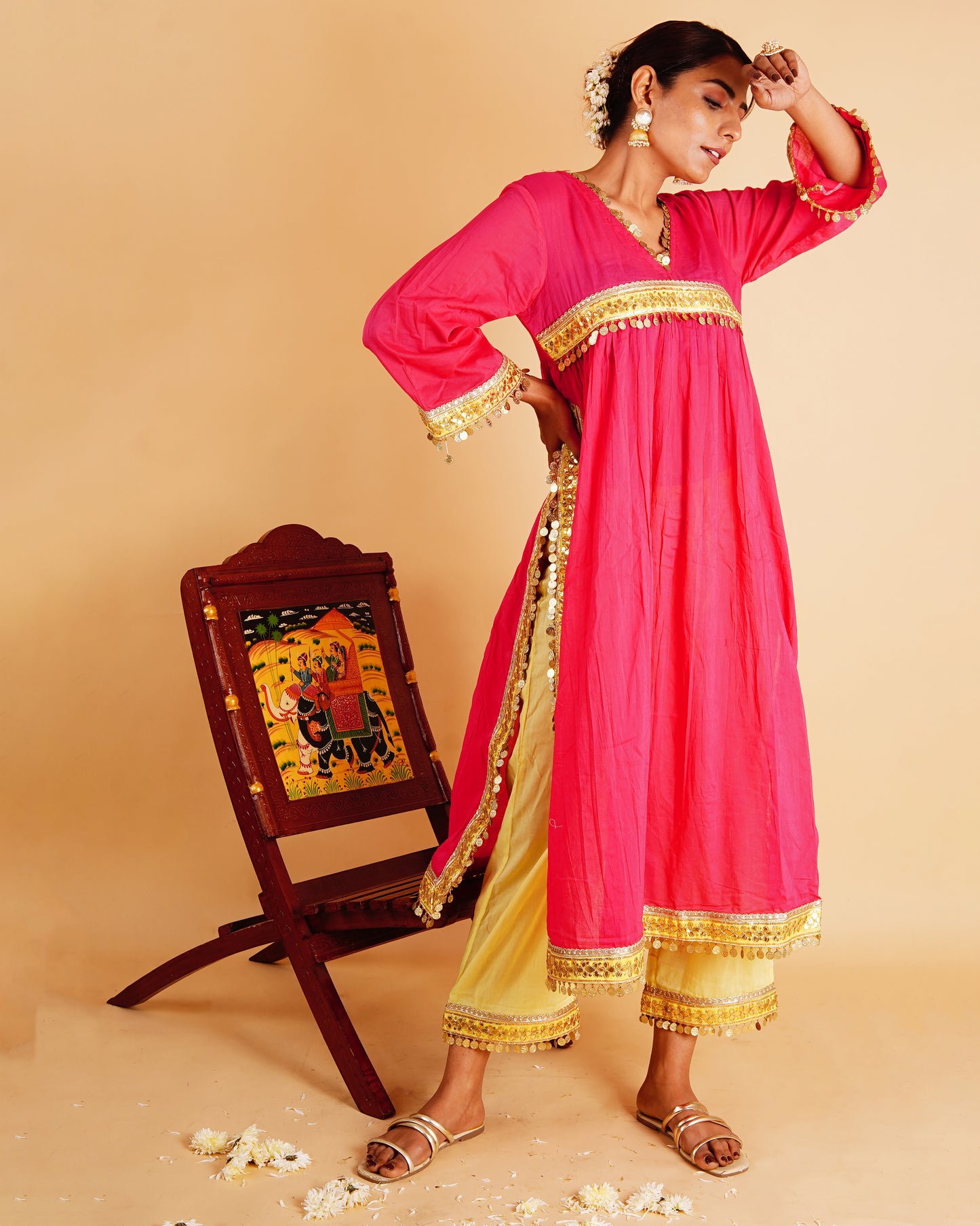 RANGOLI GULZAR KURTA SET - PINK