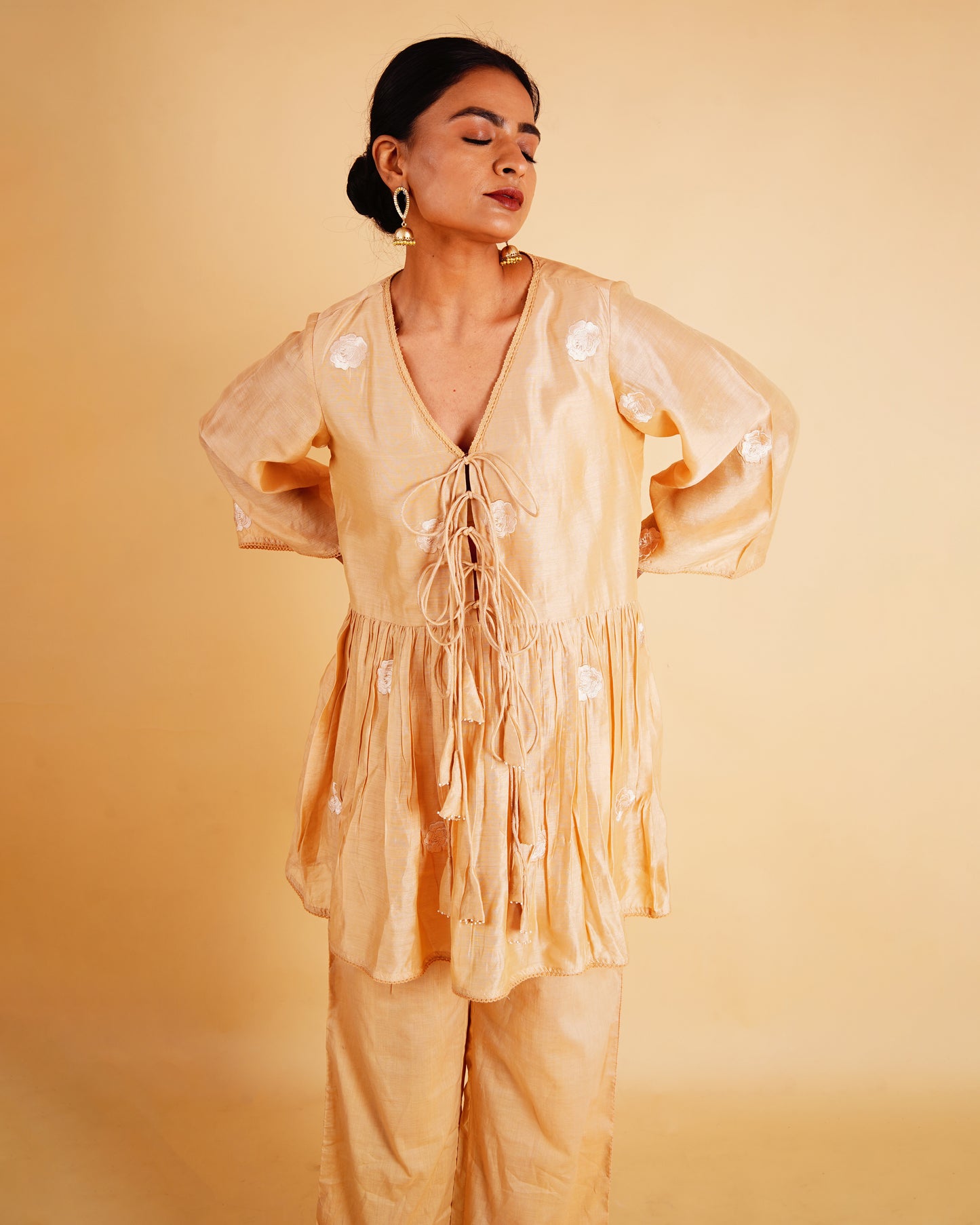 PHOOL PEPLUM SET - BEIGE