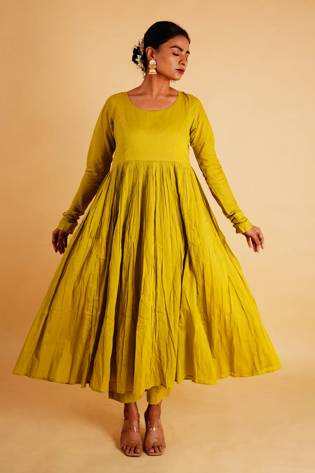 MOR ANARKALI SET - YELLOW