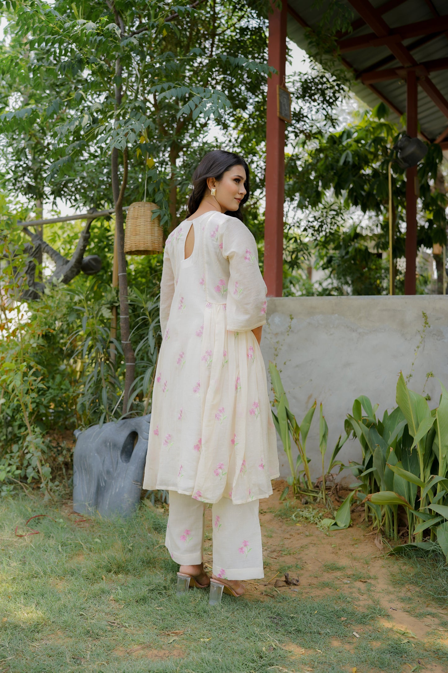 DAISY GEATHER KURTI SET - OFF WHITE