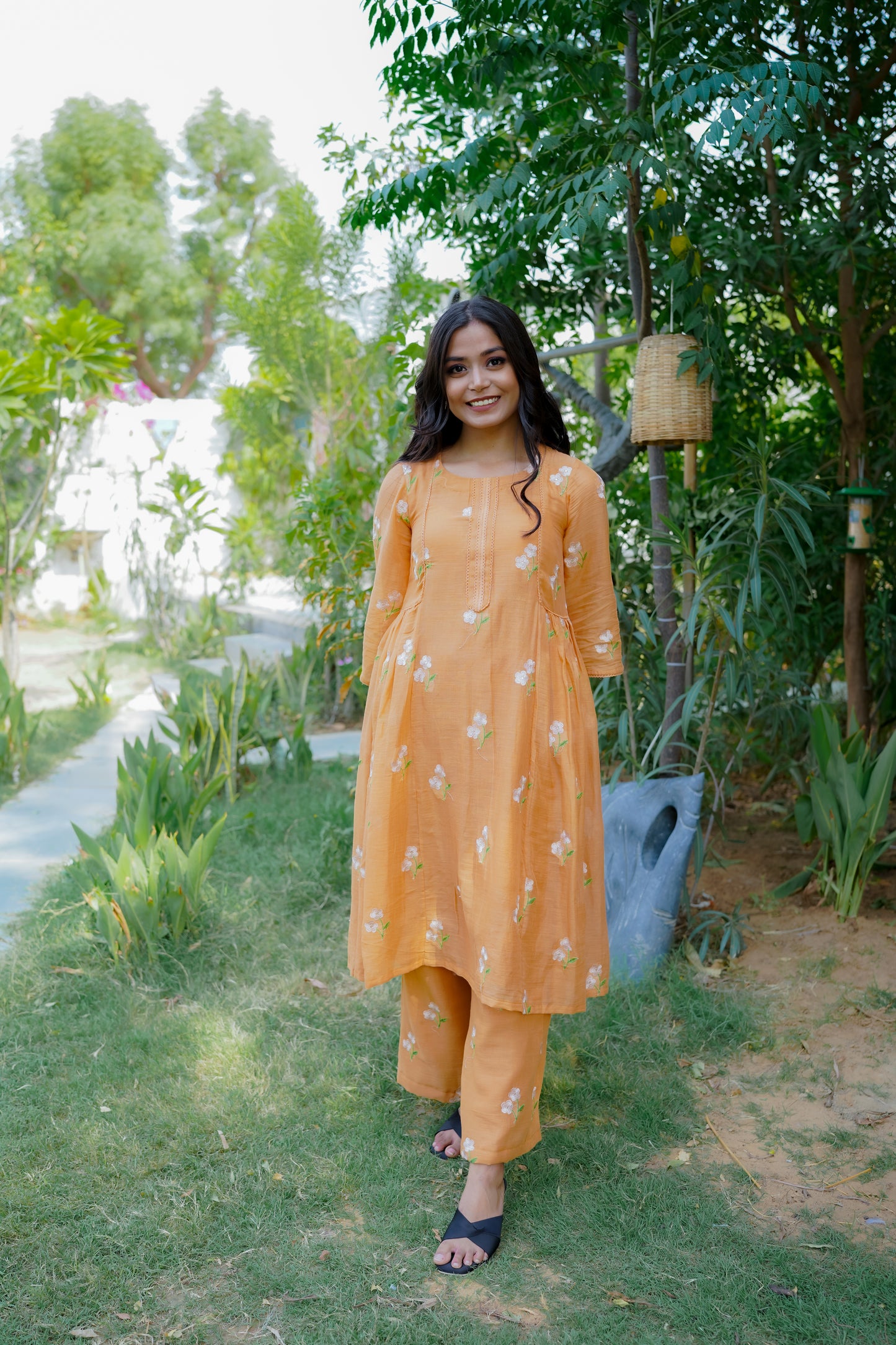 DAISY GEATHER KURTI SET - PEACH