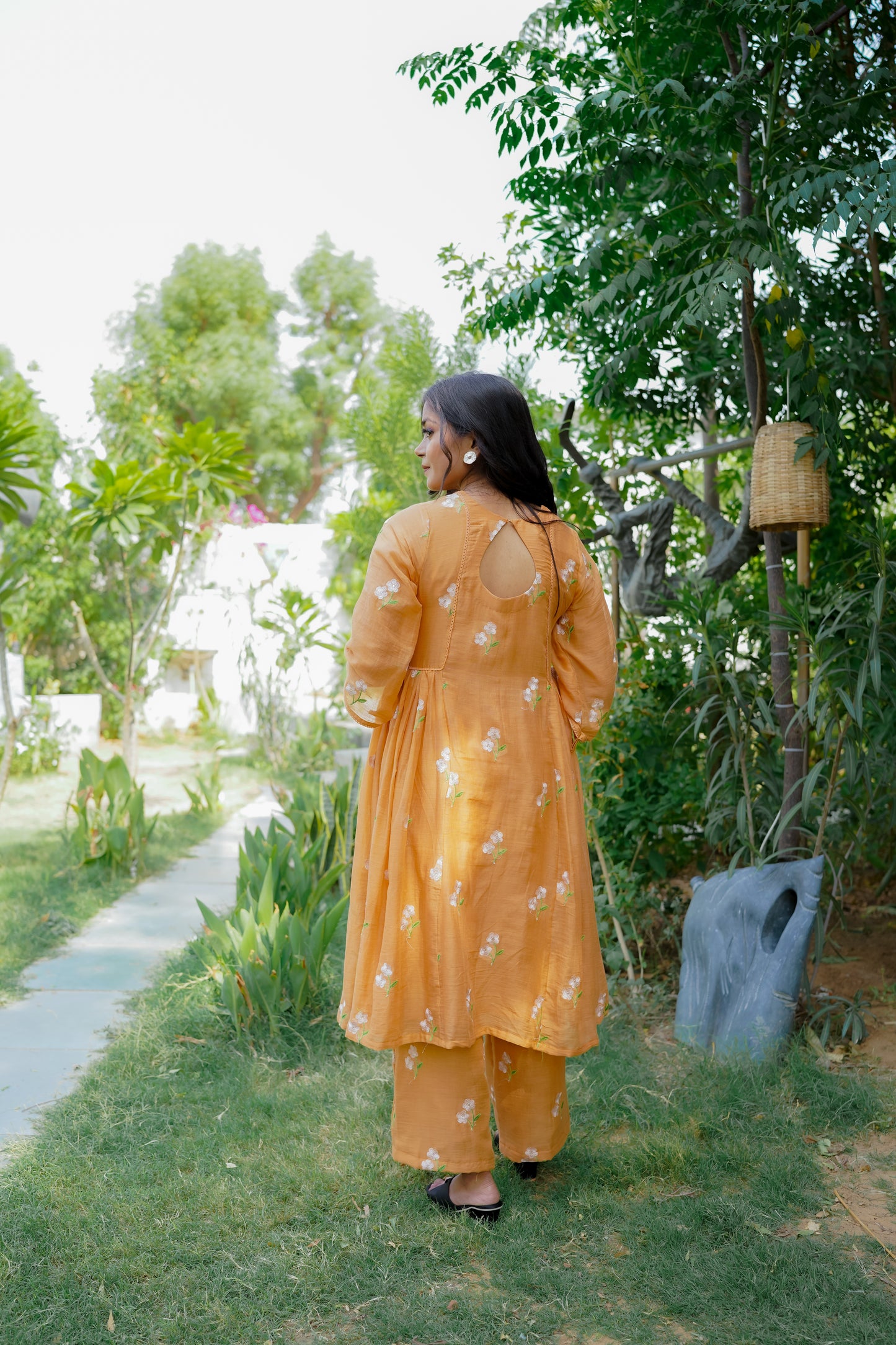 DAISY GEATHER KURTI SET - PEACH