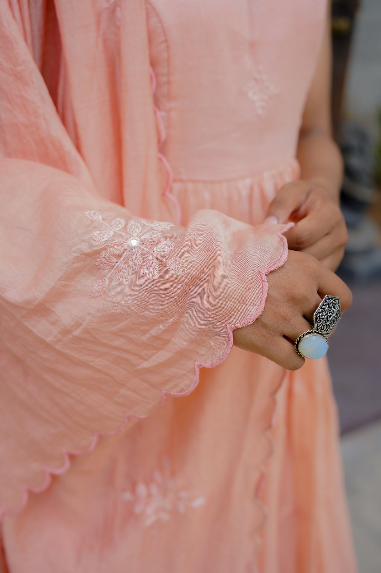 DAHLIA ANARKALI SET - PEACH