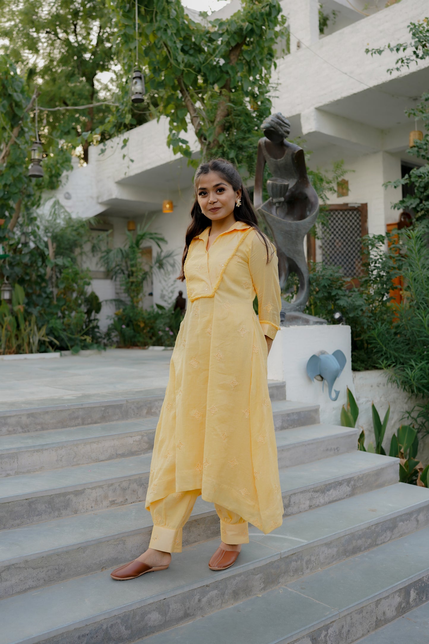 DAHLIA KURTI SET - ORANGE