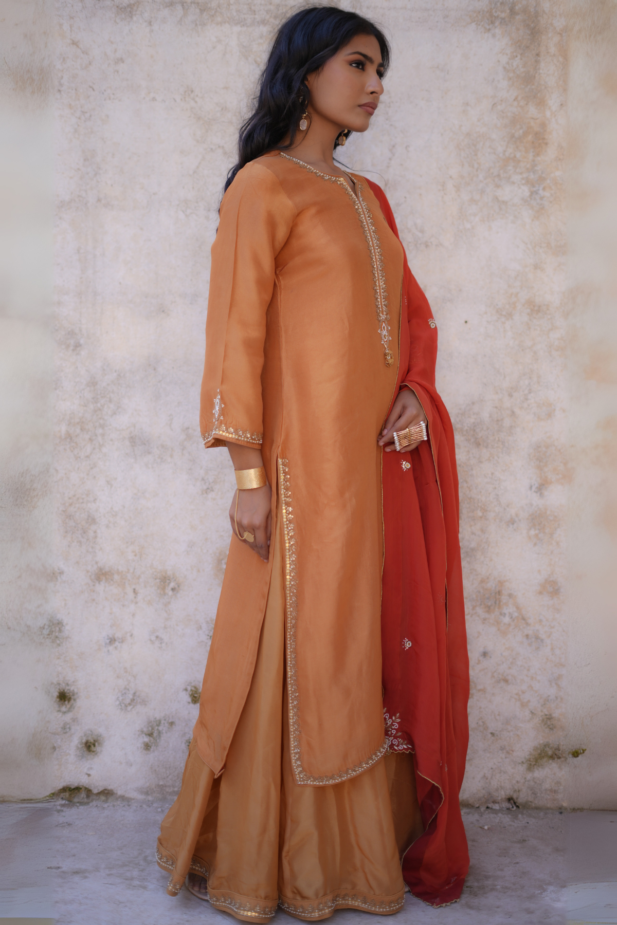 Meera Kurta Set - Dessert Gold