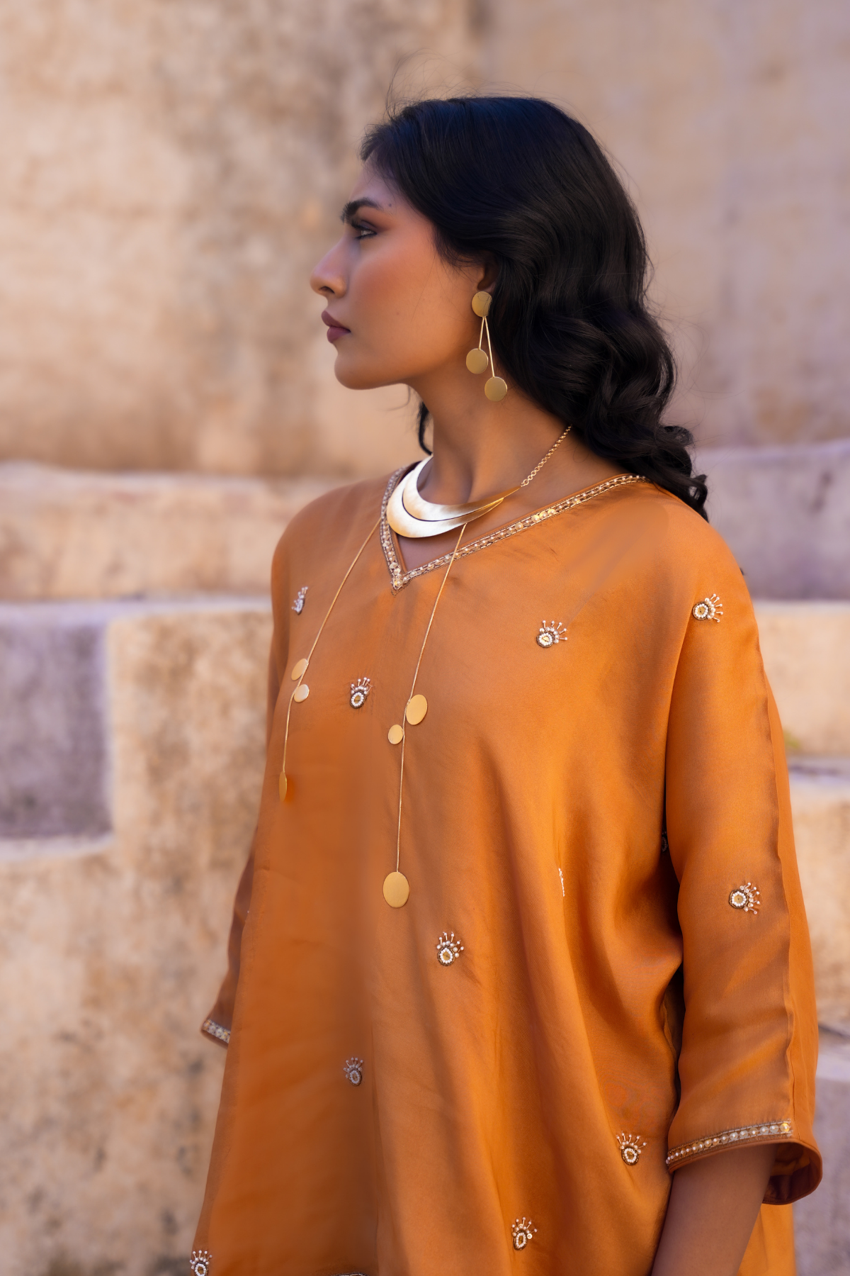 Meera Drape Set - Dessert Gold