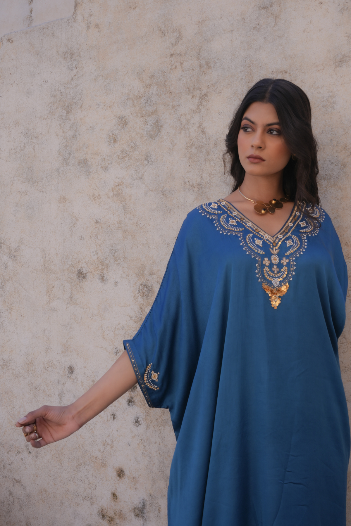 Sakhi Kaftan Set - Blue