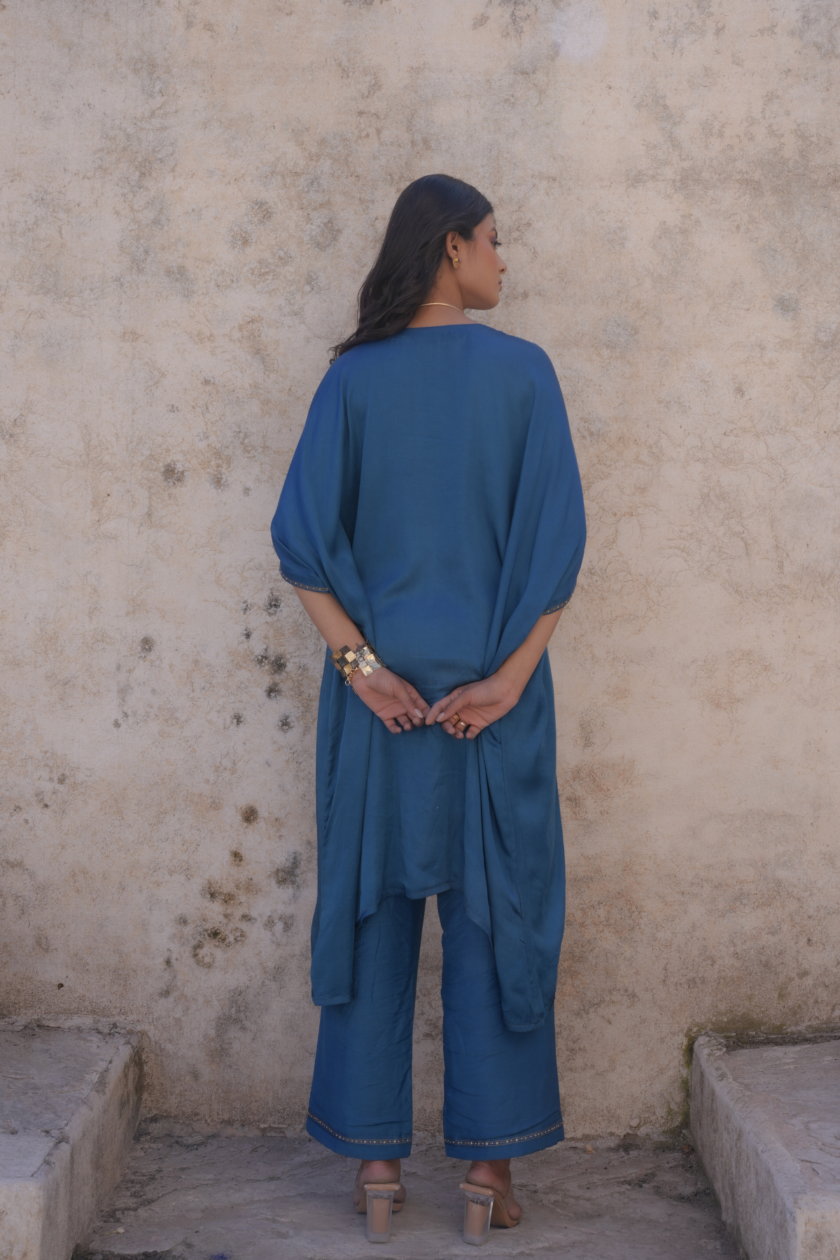 Sakhi Kaftan Set - Blue
