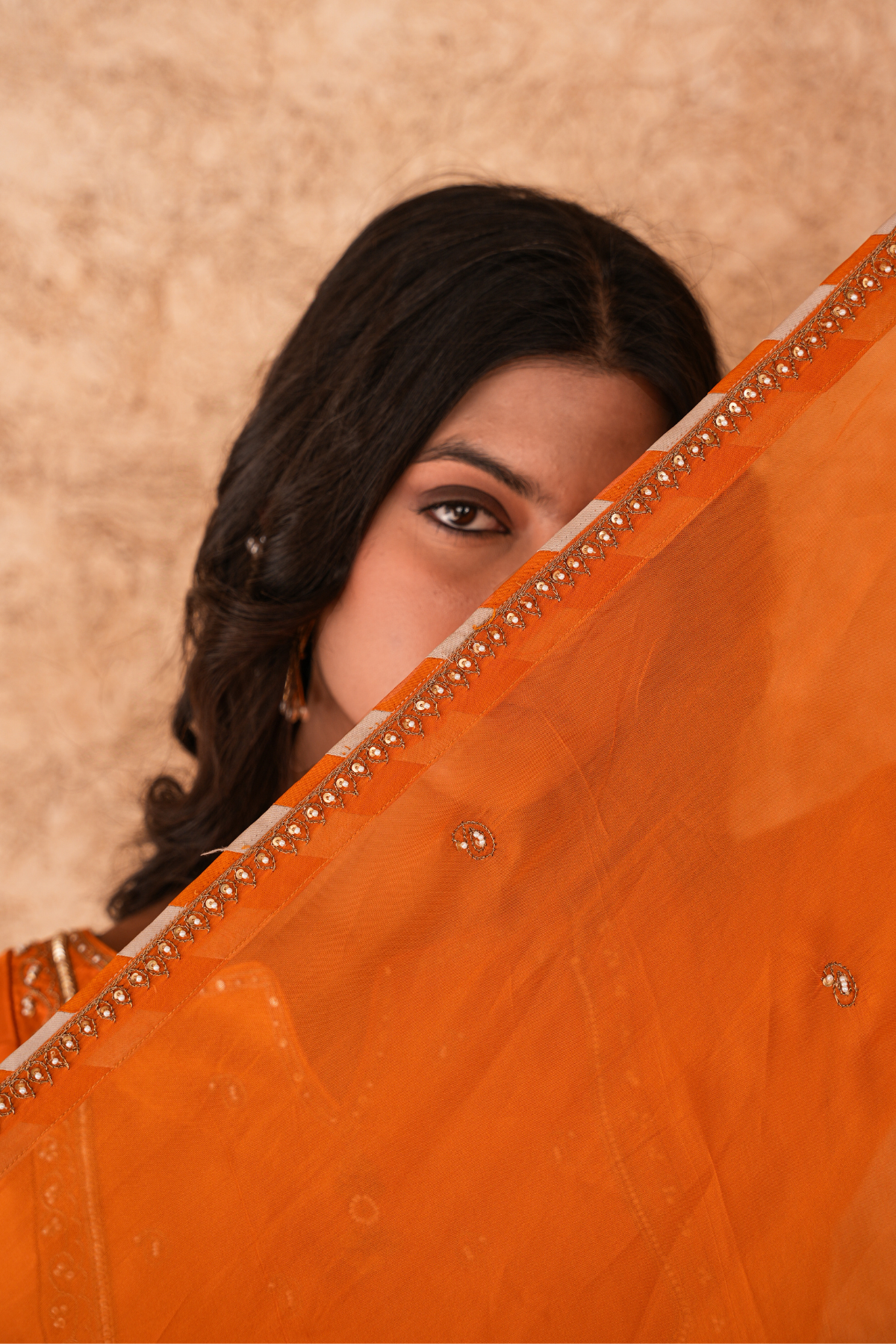 Sakhi Kali Kurta Set - Rust Orange