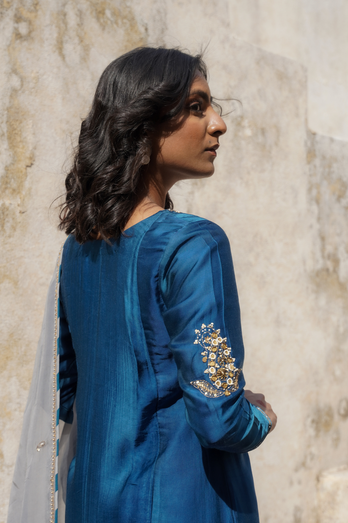 Sakhi Kali Kurta Set - Blue