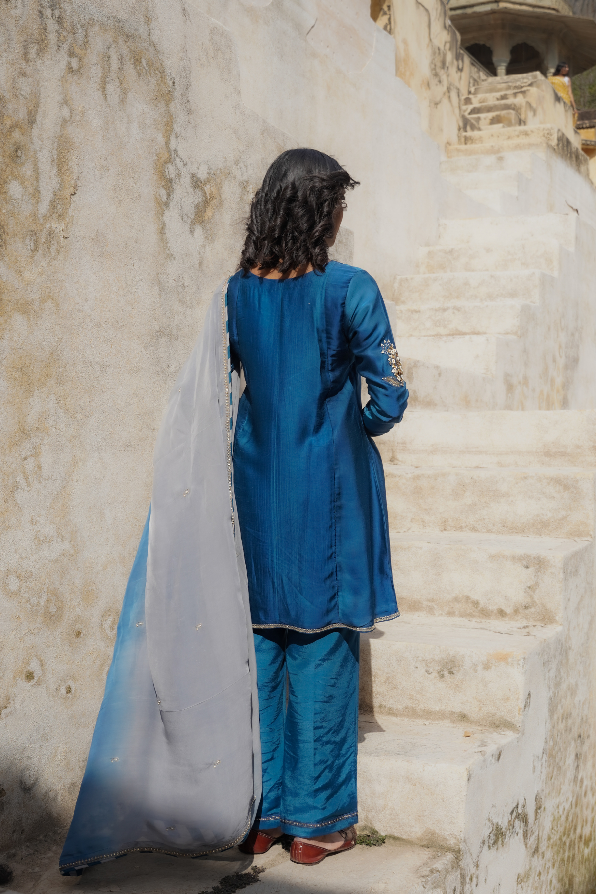 Sakhi Kali Kurta Set - Blue