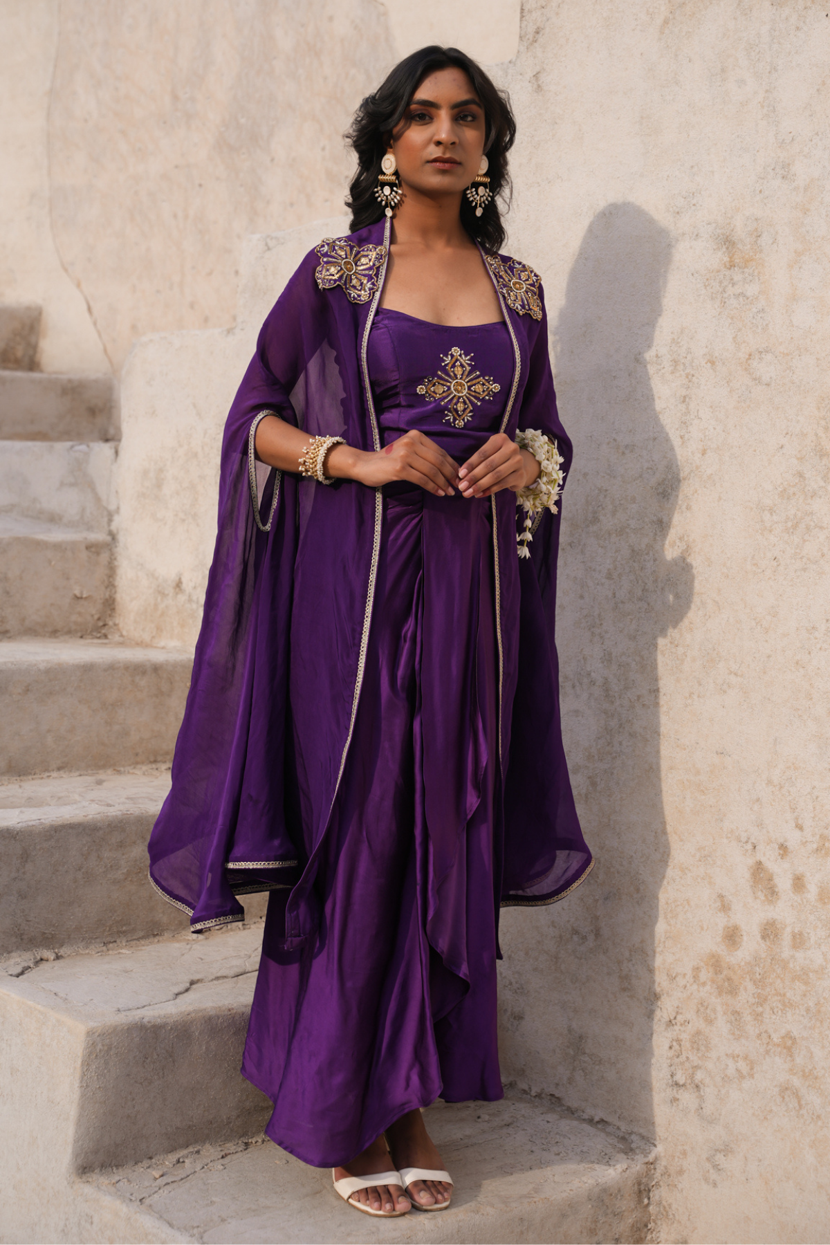 Sakhi Drape Set - Purple