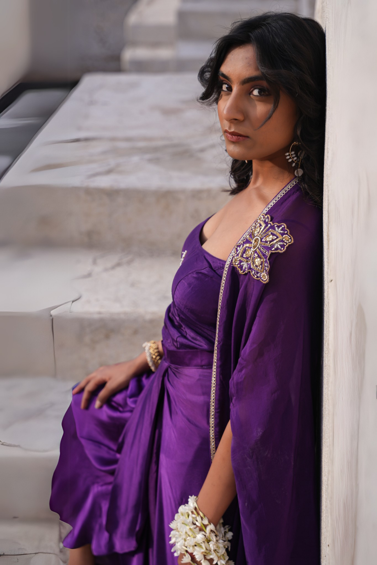 Sakhi Drape Set - Purple