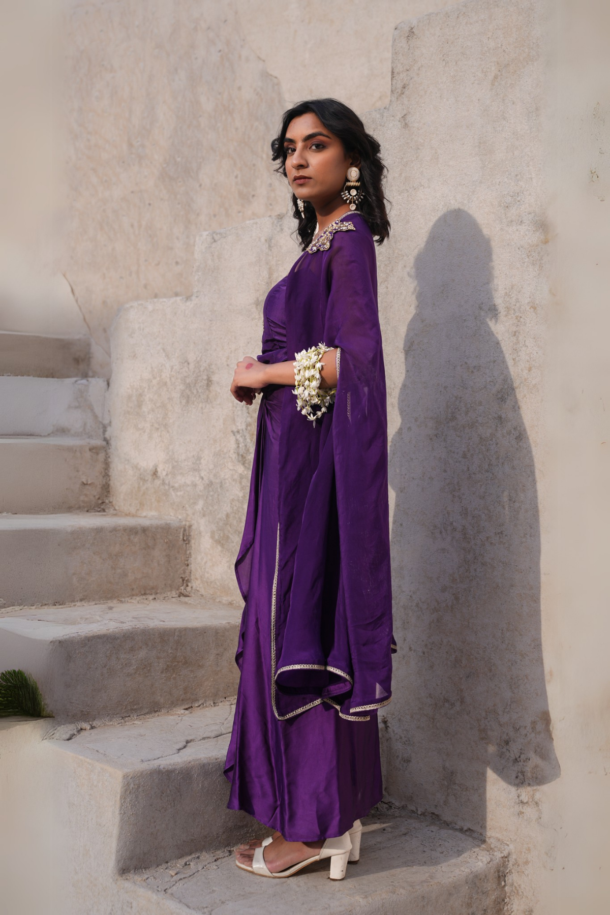 Sakhi Drape Set - Purple