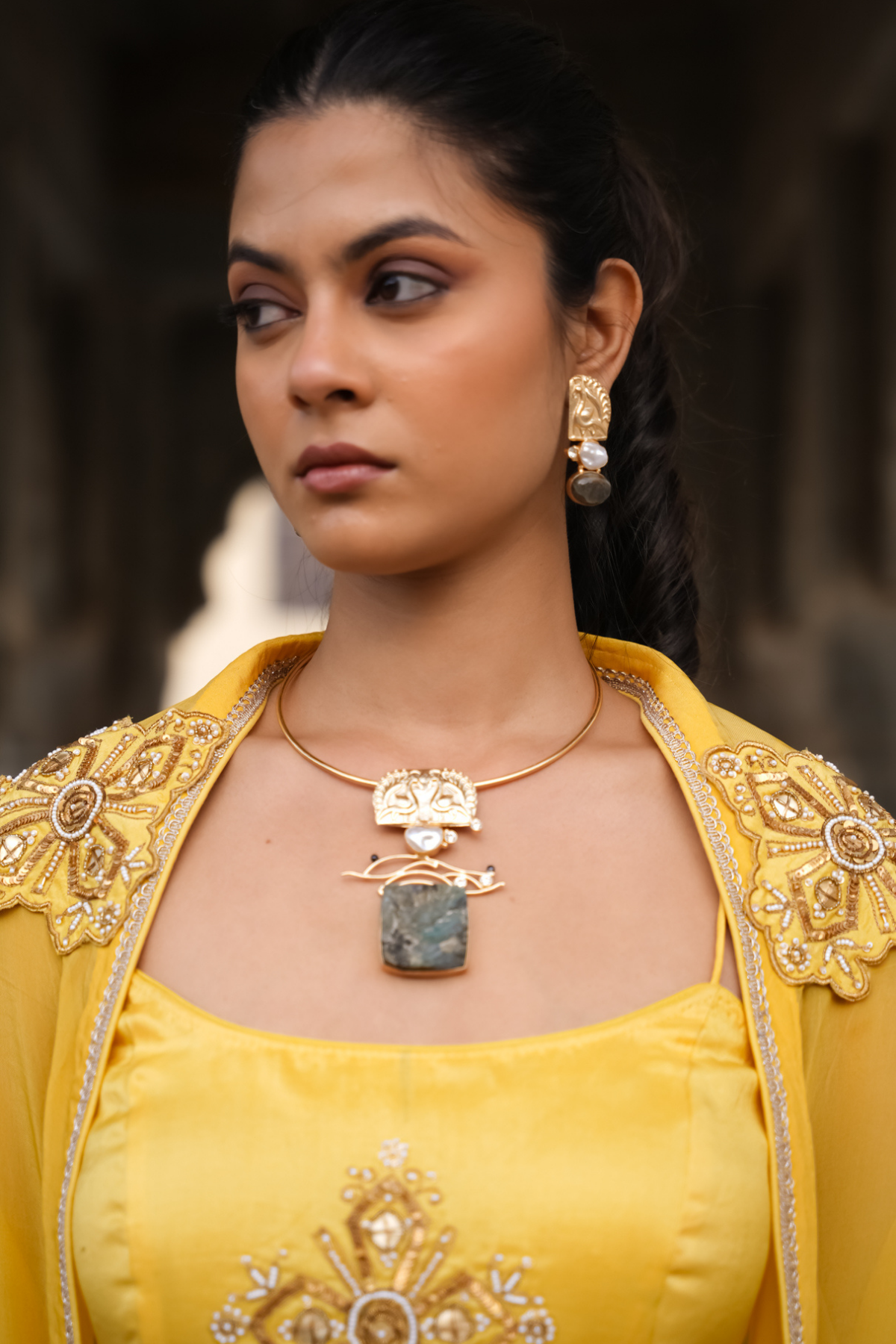 Sakhi Drape Set - Yellow