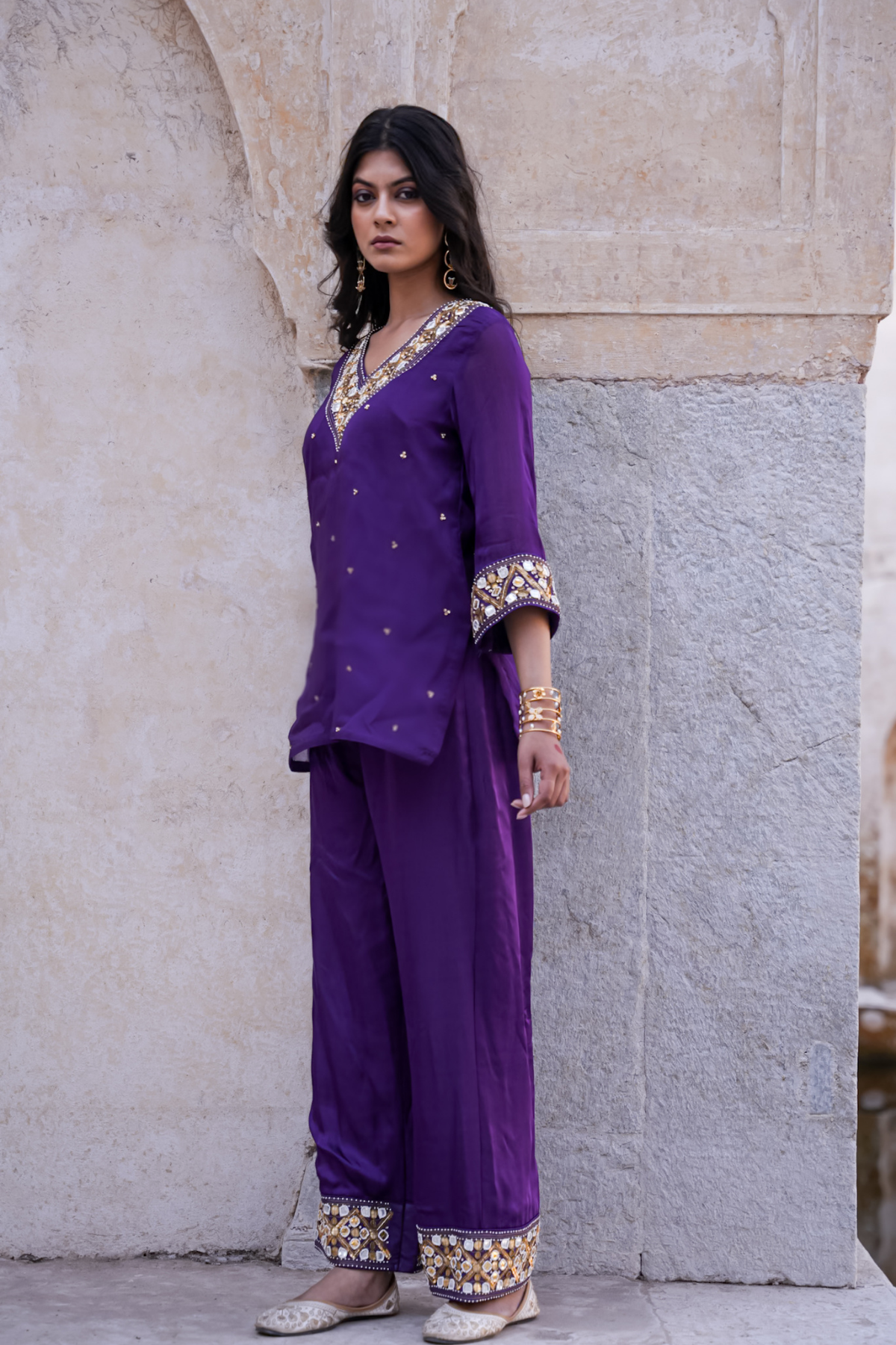 Sakhi Co-ord Set - Purple