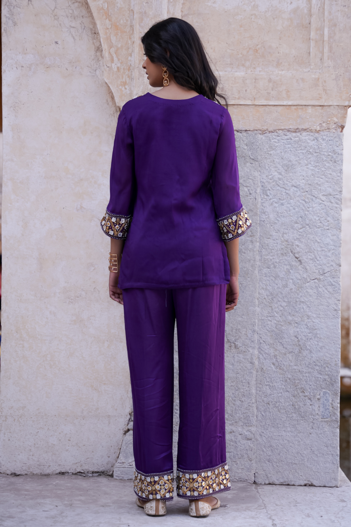 Sakhi Co-ord Set - Purple