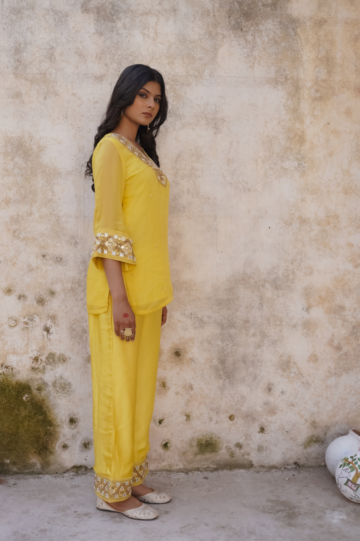 Sakhi Co-ord Set - Yellow
