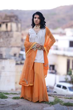 Radha Sharara Set - Off White