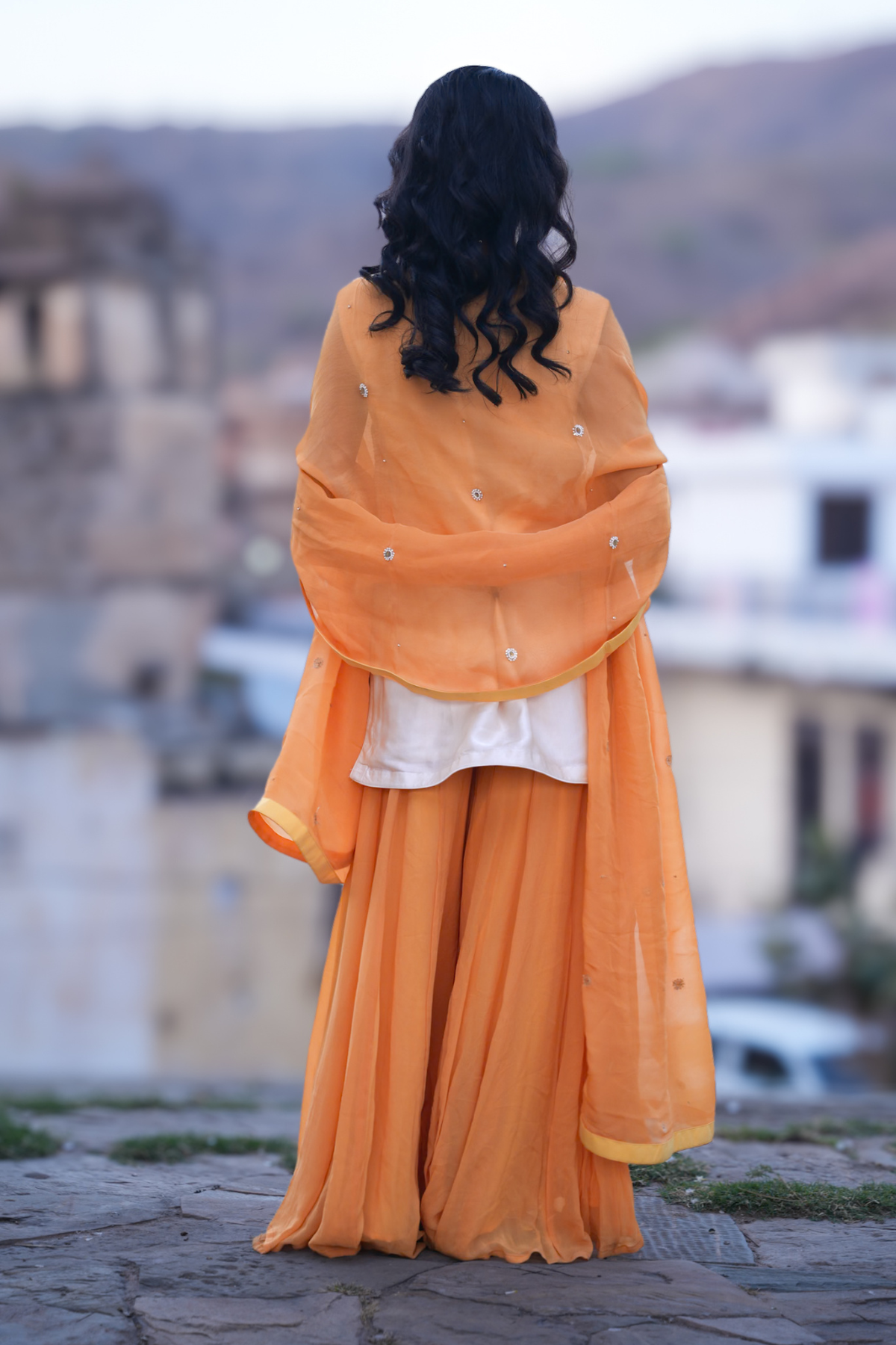 Radha Sharara Set - Off White