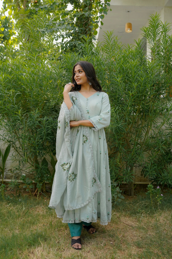 ROSE ANARKALI SET - BLUE