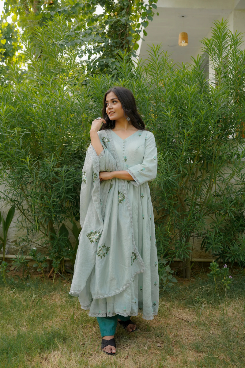 ROSE ANARKALI SET - BLUE