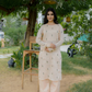 ROSE STRAIGHT KURTI SET - PEACH