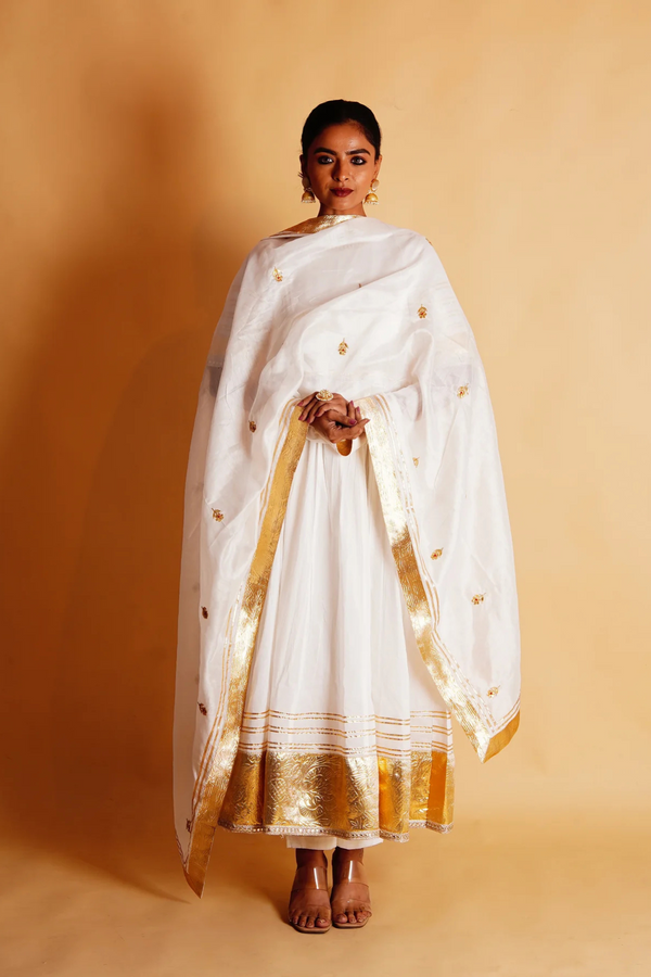 CHAMKEELI ANARKALI SET - OFF WHITE