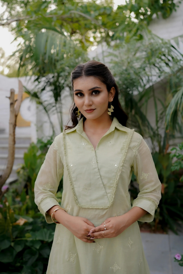 DAHLIA KURTI SET - GREEN