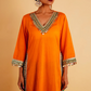 RANGOLI STRAIGHT KURTI SET - ORANGE