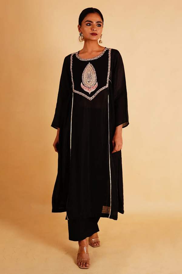 TILAK KURTI SET - BLACK