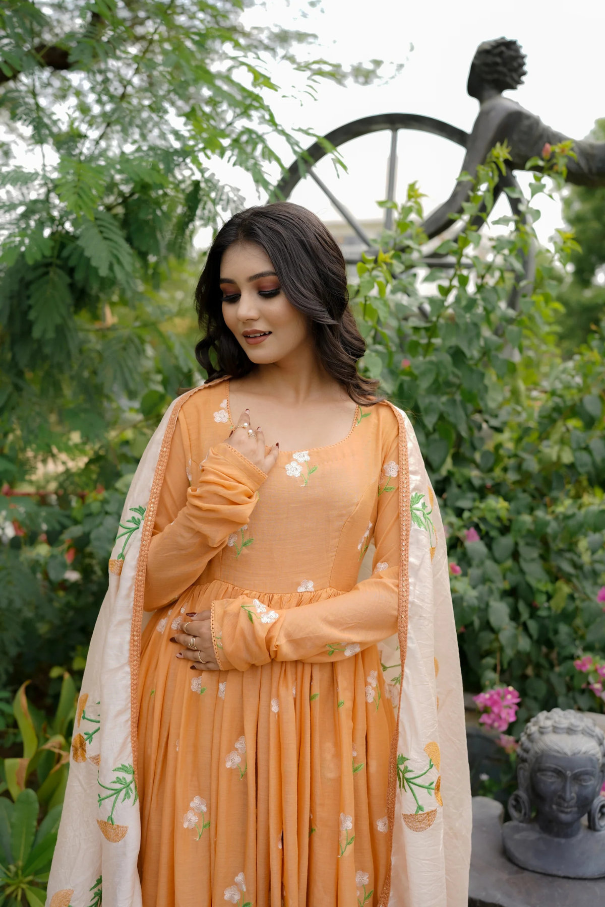 DAISY ANARKALI SET - PEACH