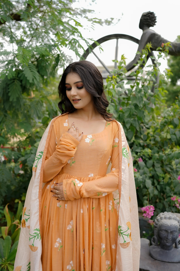 DAISY ANARKALI SET - PEACH