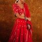 BAHAR LEHENGA SET - RED